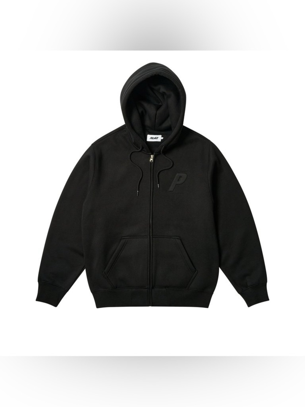 Palace THERMAL EMBOSSED P3 ZIP HOOD BLACK Hooded Logo Sweatshirt Men’s Size XL